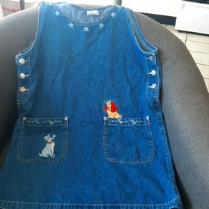 Disney denim Lady & Tramp overall minidress